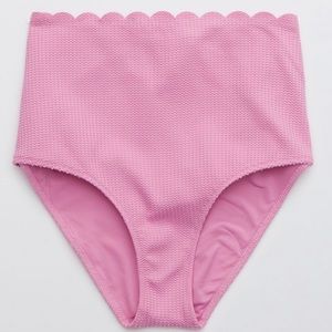 Aerie Waffle Scalloped High Waisted Bikini Bottom